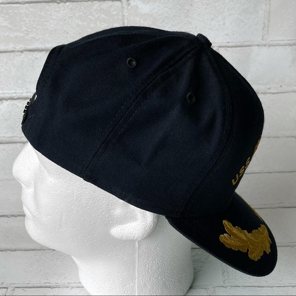 USS John C. Stennis CVN 74 Navy Blue Yellow Embroidered Military Cap Hat Snap - Picture 9 of 11